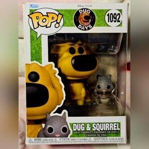 Funko Pop! Pixar UP! Dug & Squirrel Vinyl Figures - Yellow and Gray
